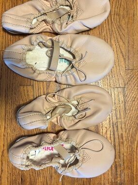 Beige Leather Ballet Slippers - Child Size